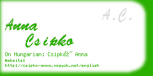 anna csipko business card